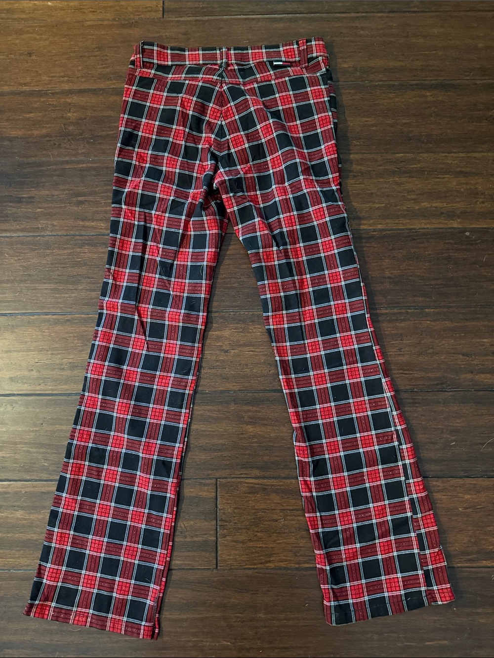 Tommy Jeans Tommy Hilfiger Y2K vintage retro red/black tartan plaid pants size 5 - Picture 10 of 15